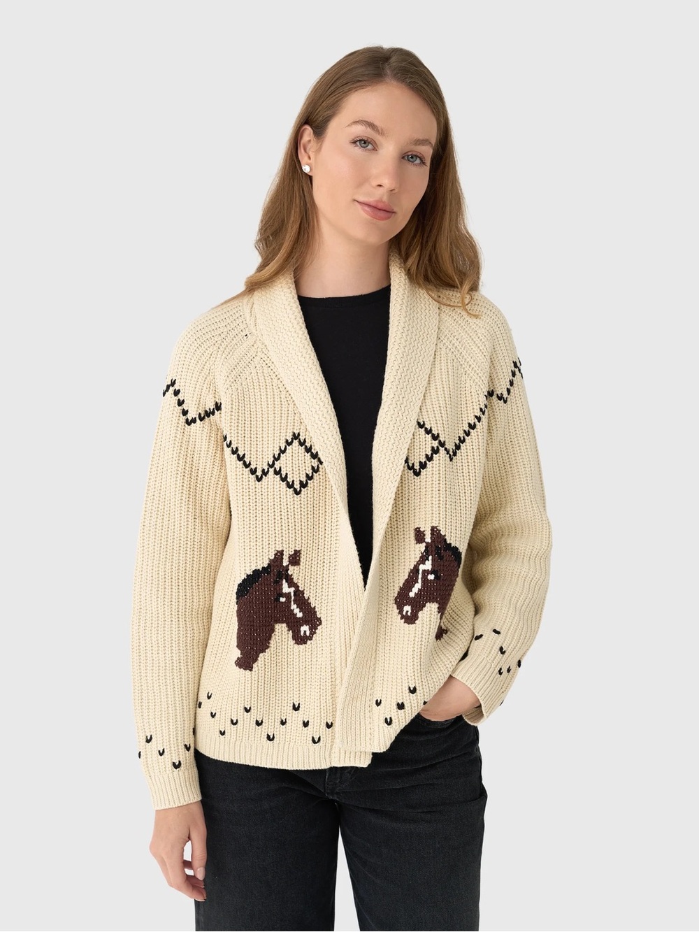 The Great. horse lodge cardigan size 2 medium oversized excellent condition - Picture 2 of 12